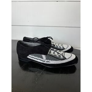 Donald J Pliner Glass Beaded Black and‎ White Made in Italy Shoes Size 8 M